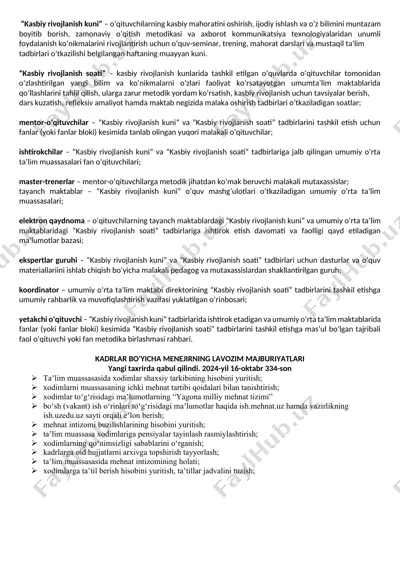kasbiy rivojlanish kuni va soati — DOCX