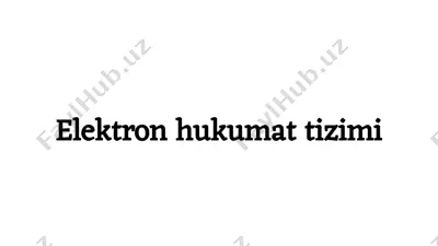 elektron hukumat tizimi — PPTX