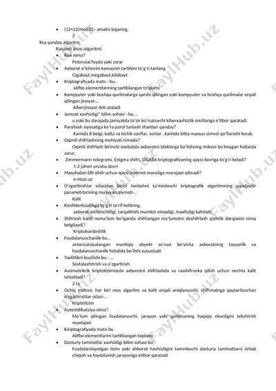 kriptografiyada matn — DOCX