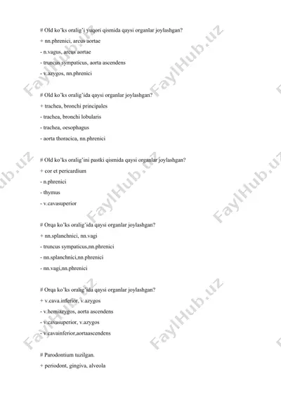 anatomiya sinovlari test savollari — DOCX