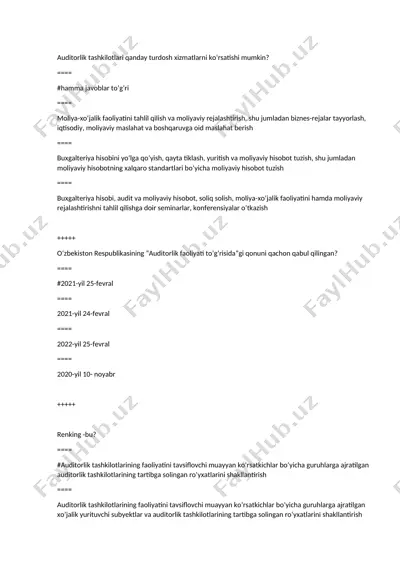 auditorlik tashkilotlari xizmatlari — DOCX