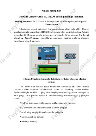 hc-sr04 ultratovushli masofa datchigi — DOCX