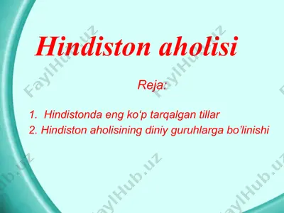hindiston aholisi — PPTX