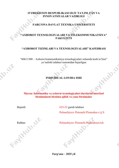 individual loyha ishi — DOCX