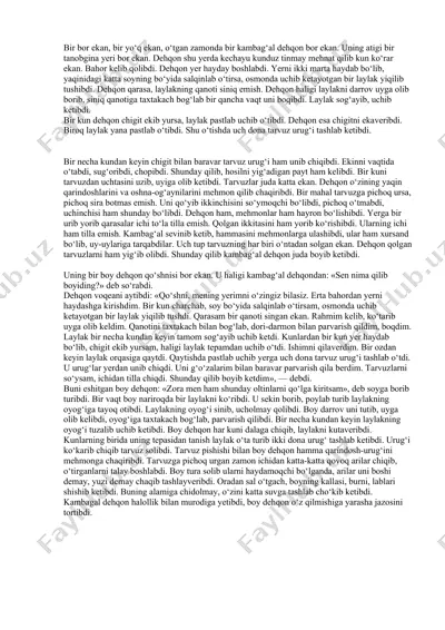 laylak va tarvuz hikoyasi — DOCX