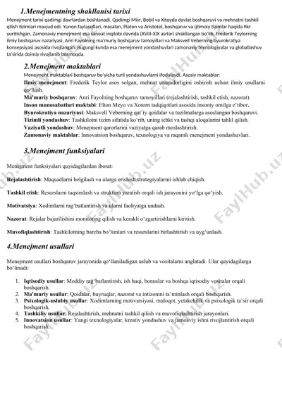 menejmentning shakllanisi tarixi — DOCX