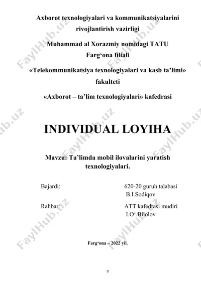 mobil texnologiya — DOCX