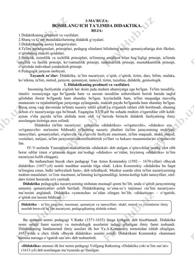 bosqichma ta'lim va didaktika — DOCX