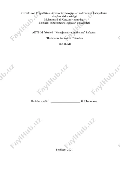 axborot texnologiyalari va kommunikatsiyalarini rivojlantirish vazirligi muhammad al-xorazmiy nomidagi toshkent axborot texnologiyalari universiteti — DOCX
