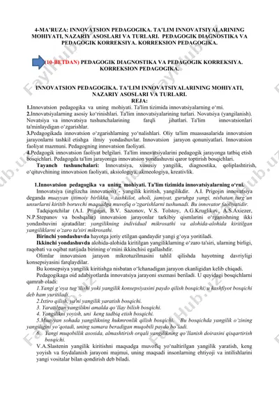 innovatsion pedagogika — DOCX