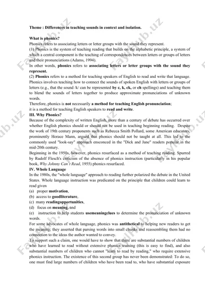 phonics teaching methods — DOCX