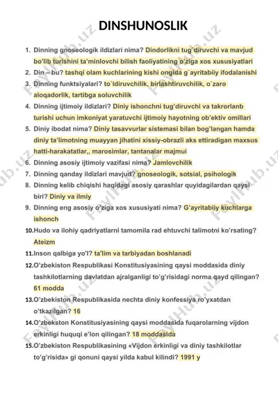 dinshunoslik — DOCX
