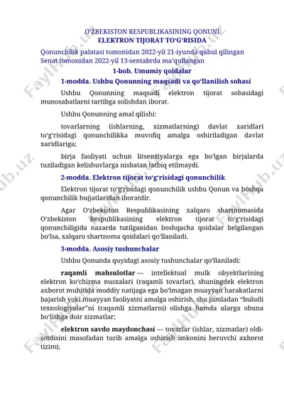 o‘zbekiston respublikasining qonuni — DOCX