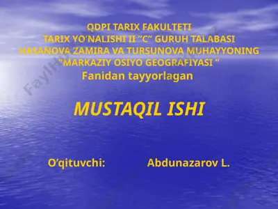 markaziy osiyo tabiiy resurslari — PPTX