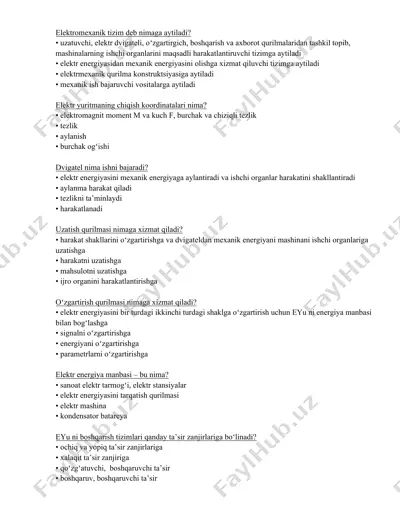 elektromexanik tizim — DOCX
