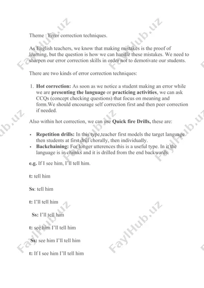 error correction techniques — DOCX