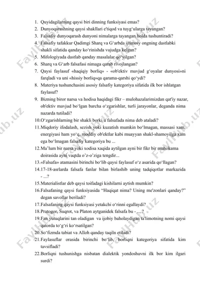 falsafiy an'aniyot — DOCX