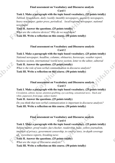 final assessment on vocabulary and discourse analysis — DOCX