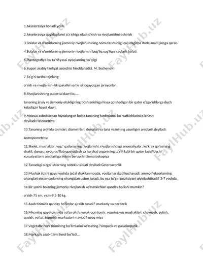 jismoniy rivojlanishning asosiy ko'rsatkichlari — DOCX