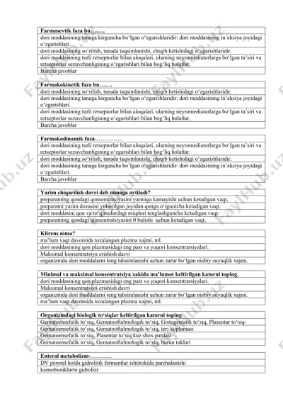 dori vositalarining muomalasi bo'yicha xavflarni boshqarish rejasini tayyorlash — DOCX