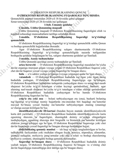 o'zbekiston respublikasining qonuni — DOCX