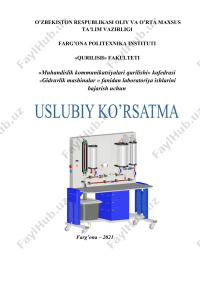 uslubiy ko’rsatma 5310300 – energetika (gidroenergetika) — DOCX