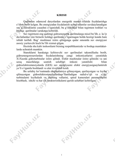 gidroenergetik suv qurilmalari — DOCX