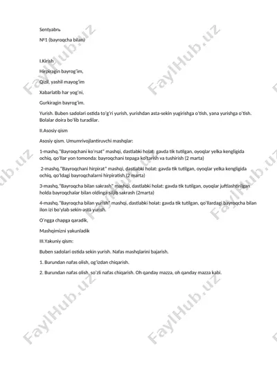 bayroqchalarni o'rganish mashqlari — DOCX