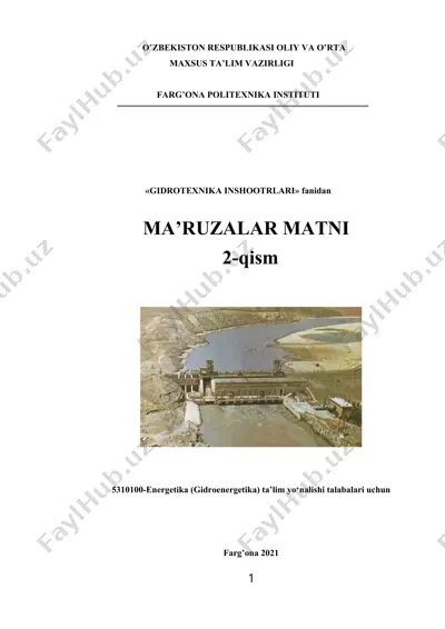 uslubiy qo‛llanma 5310100-enеrgеtikа (gidrоenеrgеtikа) ta’lim yo‘nаlishi talabalari uchun — DOCX
