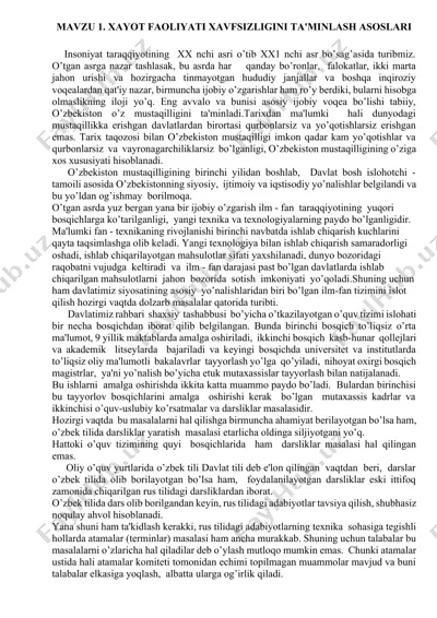 xayot faoliyati xavfsizligini ta'minlash asoslari — DOCX