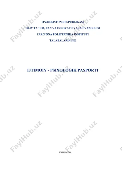 ijtimoiy-psixologik pasport — DOCX
