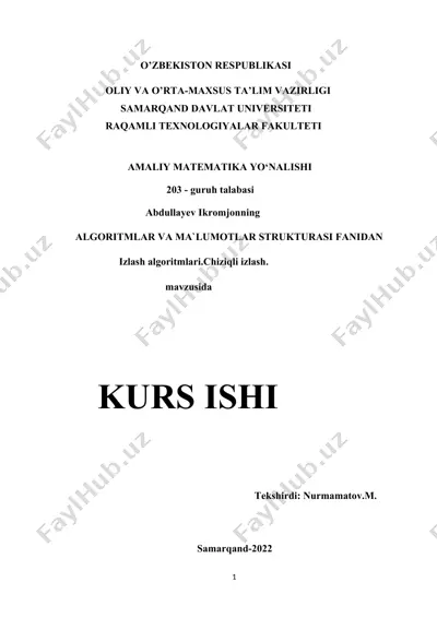 algoritm va ma'lumotlar strukturasi — DOCX