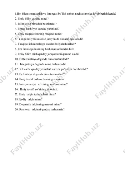ilm bilan shugulanish va ilm egasi bo'lish — DOCX
