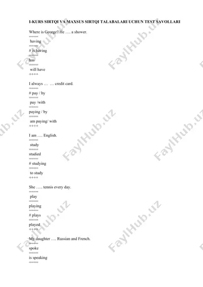 english grammar test — DOCX