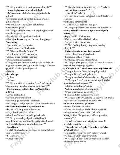 google qidiruv tizimi — DOCX