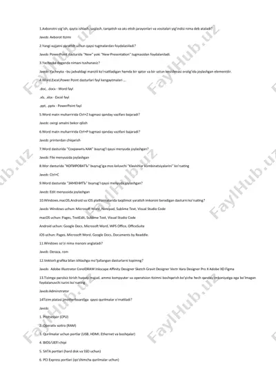 axborot tizimlari — DOCX