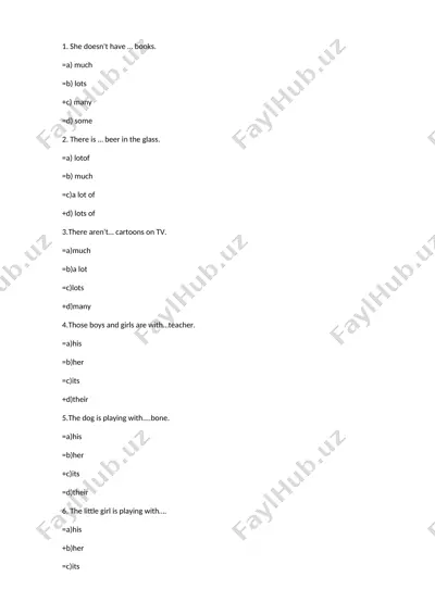 fill in the blank exercises - english grammar — DOCX