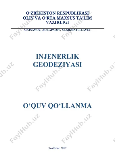 injenerlik geodeziyasi o‘quv qo‘llanma — DOCX