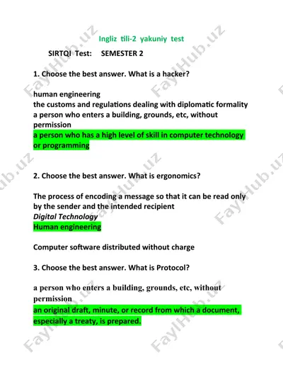 ingliz tili-2 yakuniy test — DOCX