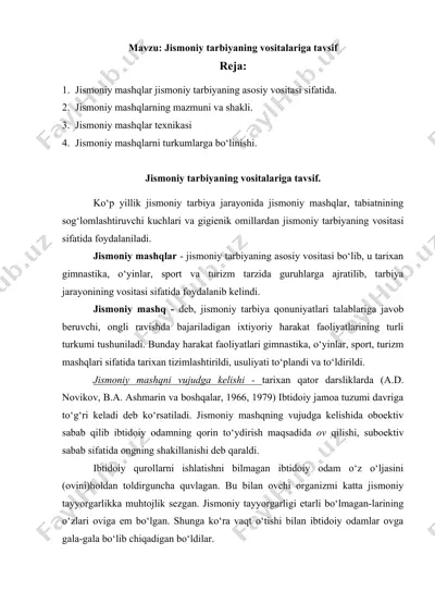 jismoniy tarbiyaning vositalariga tavsif — DOCX
