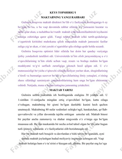 maktabning yangi rahbari — DOCX