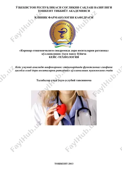 "koronaar etishmovchiligi sindromida dori vositalarni ratsional qo'llanish" — DOCX