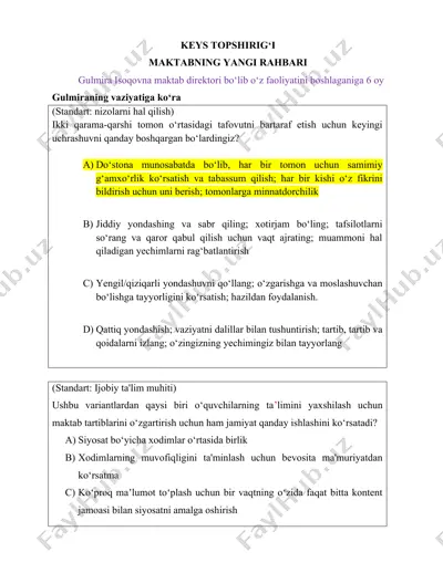 maktabning yangi rahbari — DOCX