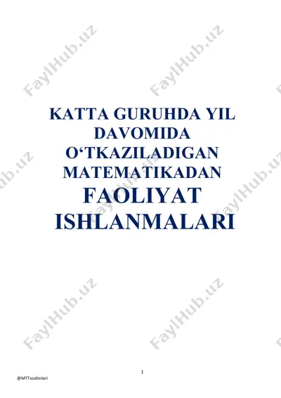 matematika faoliyat ishlanmalari — DOCX