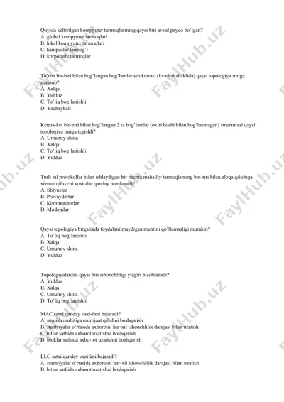 kompyuter tarmoqlariga kirish — DOCX