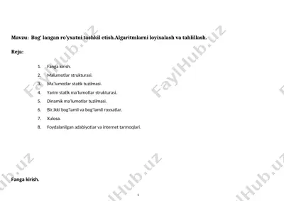 algoritmlar haqida tushuncha — DOCX