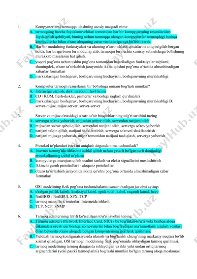 kompyuterlarni tarmoqqa ulash — DOCX
