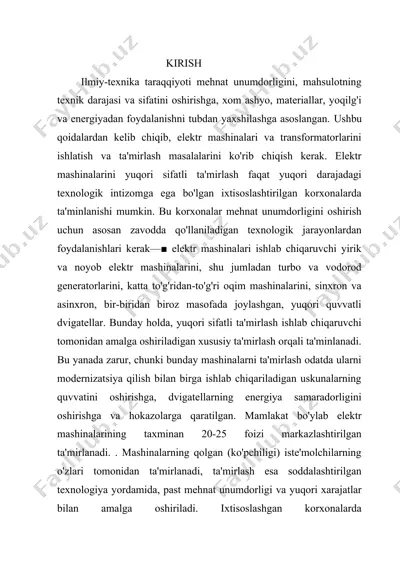 elektr mashinalari ta'mirlash — DOCX