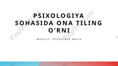 ana tili psixologiyasi — PPTX
