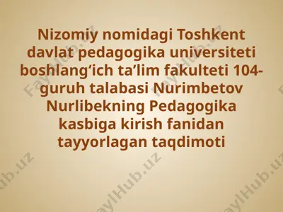 milliy ong va milliy özlikni anglash — PPTX